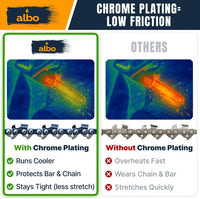 ALBO 20 Inch Full Chisel Chainsaw Chain 3/8" Pitch .050" Gauge 72DL 3 Pack
