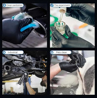 Disposable Black Nitrile Gloves, Size L, 5 Mil Latex, Pack 100 pcs