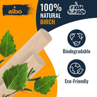 ALBO 1" x 48" Birch Wooden Dowel Rods - 2 Pack Extra Long Hardwood Craft Sticks for DIY & Woodworking