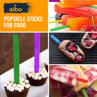 ALBO 1000 Pack 6" Colored Wood Popsicle Rainbow Craft Sticks – Lollipop Ice Cream Sticks, Bulk STEM Classroom Art Supplies, DIY Model Building, Wax Hair Removal Applicators, Epoxy Resin Mixing
