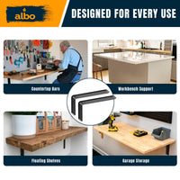 ALBO 10 inch Heavy Duty Countertop Support Brackets 2PCS