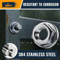 ALBO 200 PCS Metric Hex Flange Lock Nuts Assortment Set – Stainless Steel 304 Metric Nuts in Reusable Box – Hardware for Automotive & DIY – M3, M4, M5, M6, M8, M10, M12
