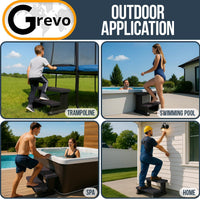 Grevo Hot Tub Steps Wide 31 inch Plastic Brown