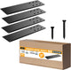 ALBO 12" Heavy Duty Flat Countertop Support Brackets, 4-Pack - 1/4" Steel Hidden Flush-Mount Corbel, Matte Black