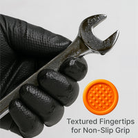 Grevo Disposable 5 & 8 Mil Black Nitrile Gloves S-XL – Heavy Duty Latex & Powder-Free – Textured, Chemical-Resistant (100 PCS 8 Mil, Medium)