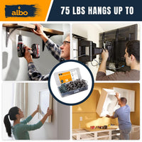 ALBO Drywall Hollow Wall Anchor Kit with Screws, 25 pieces