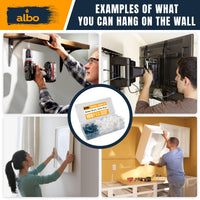 ALBO Drywall Anchor Kit Hollow Wall with Screws 100 pcs. (White Anchor 50pcs + Screws 50pcs) Plastic Hollow Wall Drilling Anchors