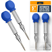 ALBO Automatic Spring Loaded Center Punch Tool for Metal & Wood (2pcs)