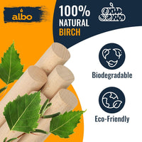 Albo 1" x 36" Birch Wooden Dowel Rods - 10 Pack for Crafts, Furniture & DIY Projects