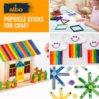 ALBO 1000 Pack 4.5" Colored Wood Popsicle Rainbow Craft Sticks – Lollipop Ice Cream Sticks, Bulk STEM Classroom Art Supplies, DIY Model Building, Wax Hair Removal Applicators, Epoxy Resin Mixing