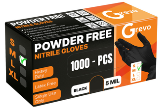 compare product Disposable 5 Mil Black Nitrile Gloves M, 1000pcs