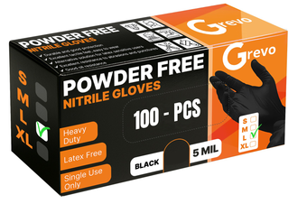 compare product Disposable 5 Mil Black Nitrile Gloves L, 100pcs