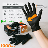 Disposable 5 Mil Black Nitrile Gloves XL, 100pcs