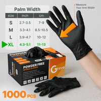 Disposable 8 Mil Black Nitrile Gloves XL, 1000pcs