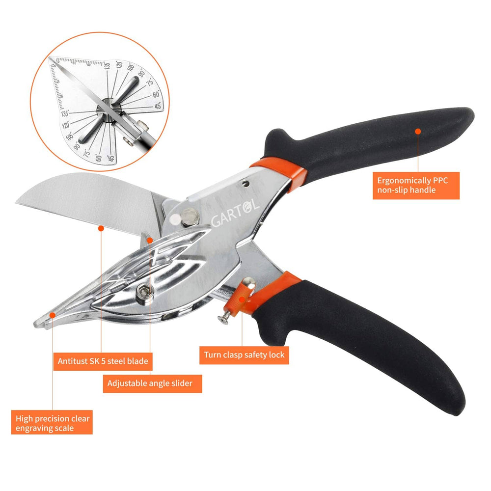GARTOL adjustable miter shears 45-135 degrees with 2 blades - image 3