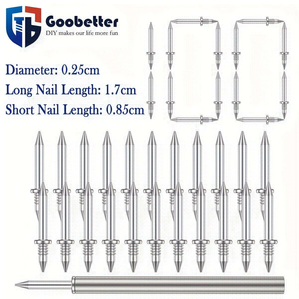 ALBO double head trim nails with setting tool 300 pieces