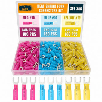 compare product ALBO Heat Shrink Fork Connector Kit AWG 22-10 350pcs