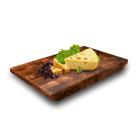 Mango Wooden Cutting Board 17.7x11.8 Inch, Thick 1,96" Butcher Block Safe Chopping Board for Kitchen Natural Dark Wood Board for Meat, Cheese Craft Charcuterie Board