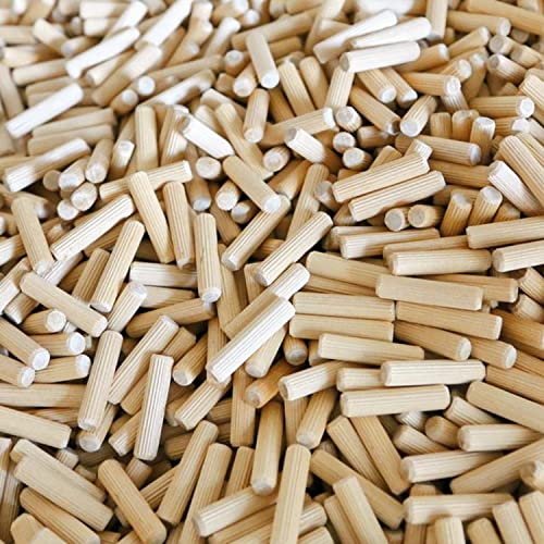 ALBO Wooden Dowel Pins 1/2 x 2 inch Fluted Wood Dowels Rods 100 Pack Hardwood Crafts Dowel Pegs